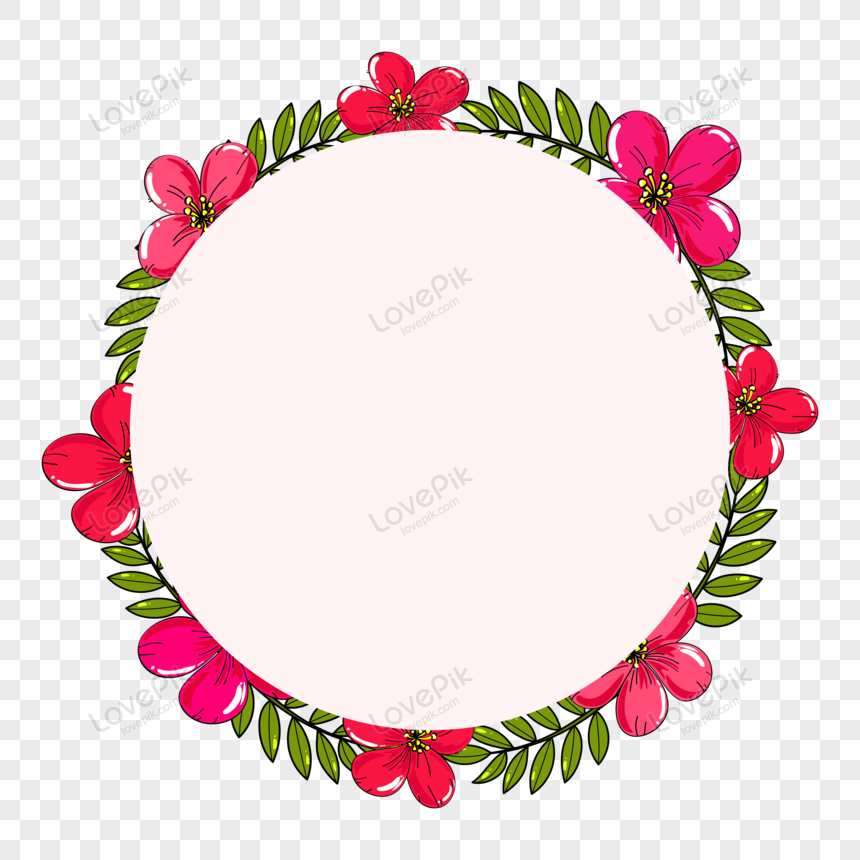Hand Drawn Frame With Flowers PNG Free Download And Clipart Image For ...