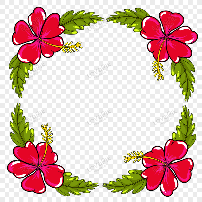 Hand Drawn Frame With Flowers PNG White Transparent And Clipart Image ...