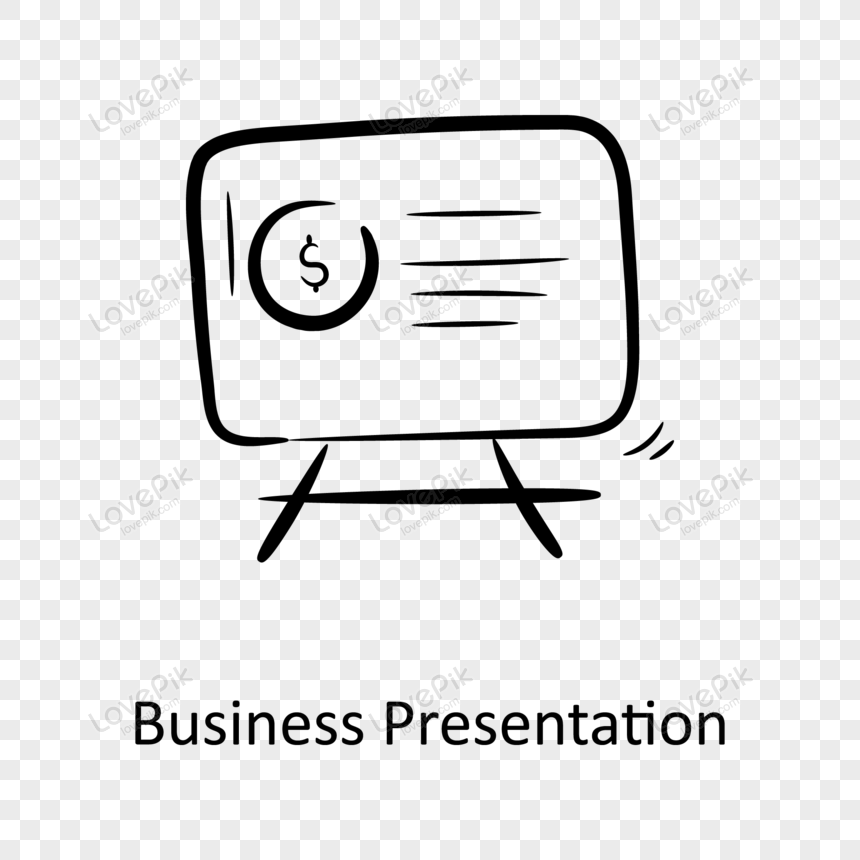 Business Presentation vector hand draw icon, leadership,  conference,  presentation png free download