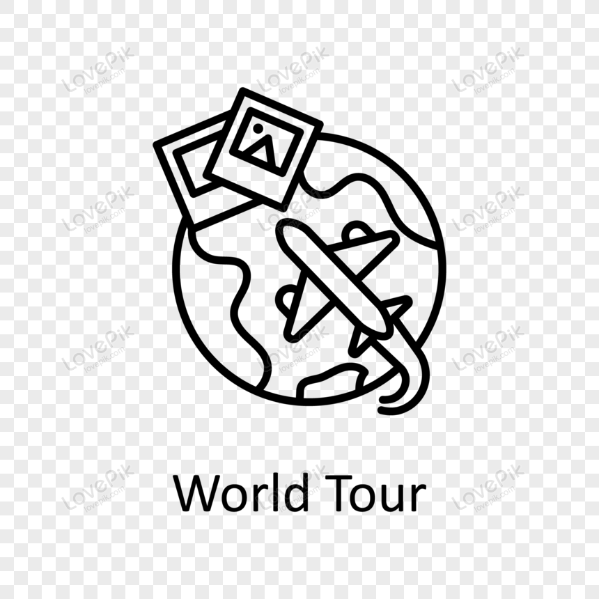 World Tour Vector outline Icon Design illustration., transportation,  landmark,  map png free download