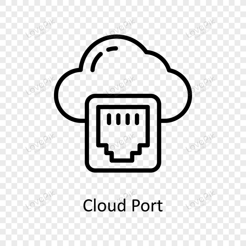 Cloud port. Com Port PNG.