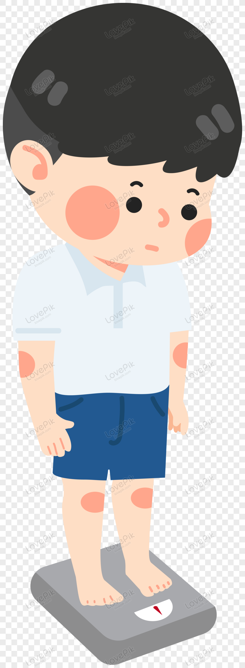 Cute Boy Use Weight Scale 2250482 Vector Art at Vecteezy