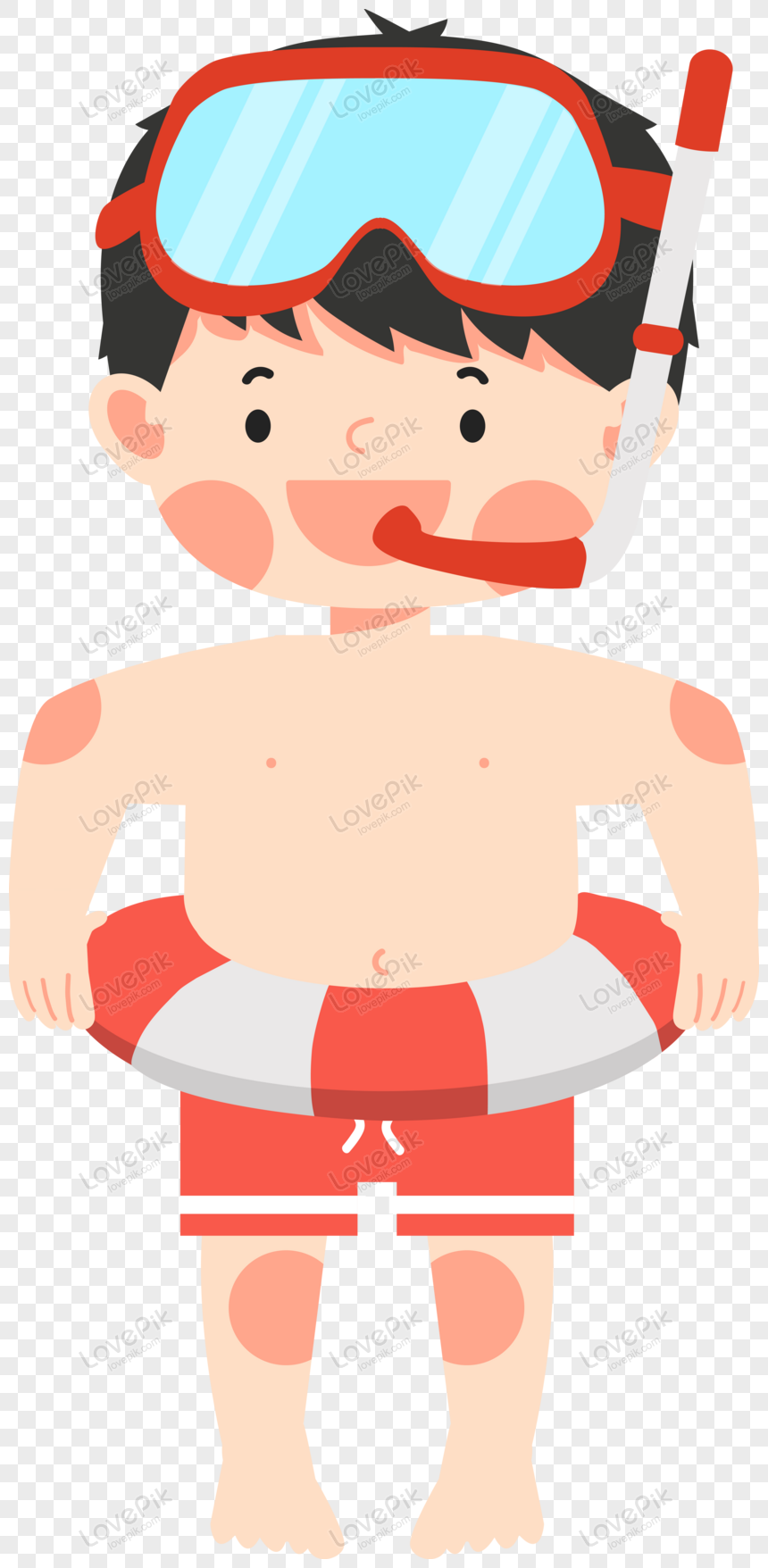 Happy Cute Kid With Swim Ring Free PNG And Clipart Image For Free ...