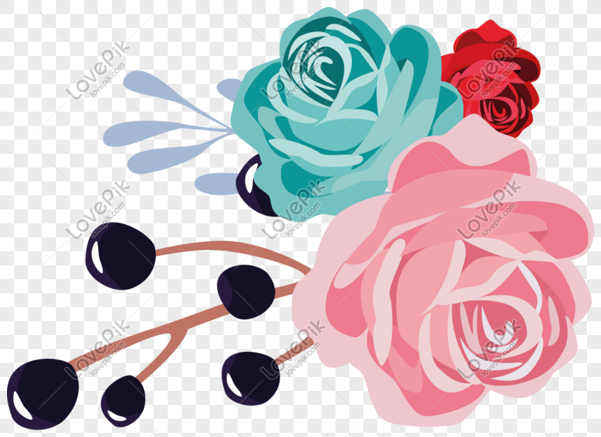 Kartun Kelopak Tanaman Yang Ditarik Tangan Bunga Mawar Dengan Da Png Grafik Gambar Unduh Gratis Lovepik