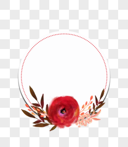ảnh Khung hoa trang trí màu đỏ PNG