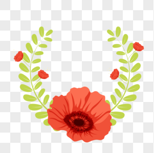 ảnh Khung trang trí hoa đỏ PNG