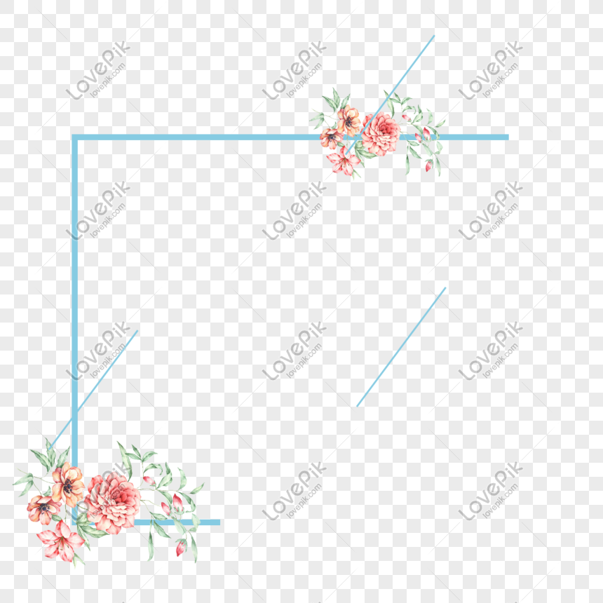 Hand Drawn Flowers Decorative Border PNG Image And Clipart Image ...