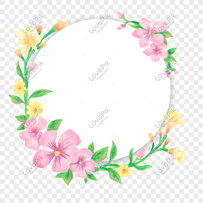 Vector Illustration Hand Drawn Flower Decorative Frame PNG Free ...