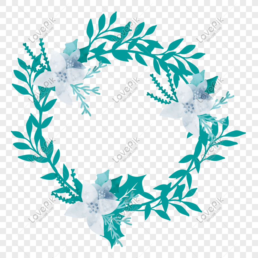 Hand Painted Blue Flowers Decorative Wreath PNG Transparent Image And  Clipart Image For Free Download - Lovepik | 648434777