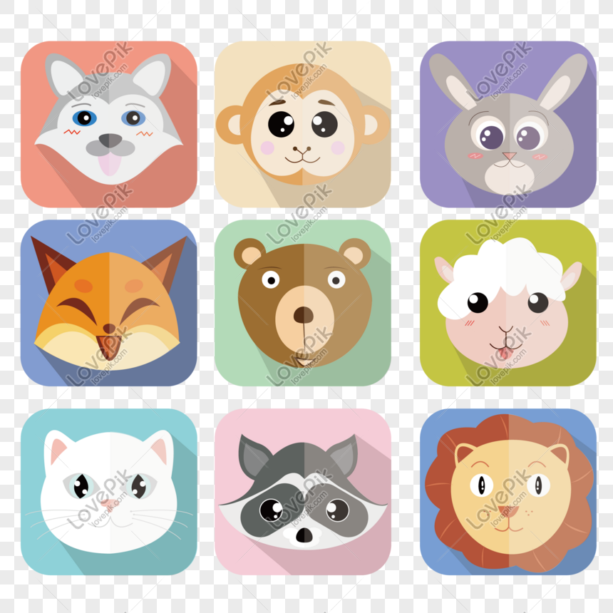 Hình ảnh Flat Projection Style Cartoon Animal Vector Icon PNG Miễn ...