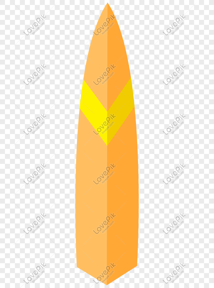 Hand Painted Orange Surfboard Free Illustration Png Image Picture