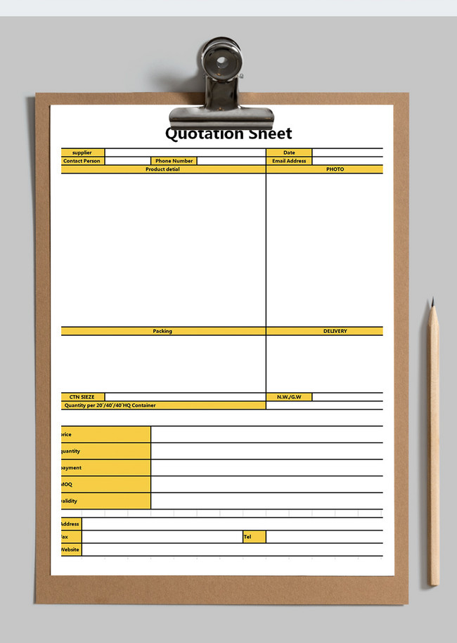 Foreign trade quotation sheet template excel template excel ...