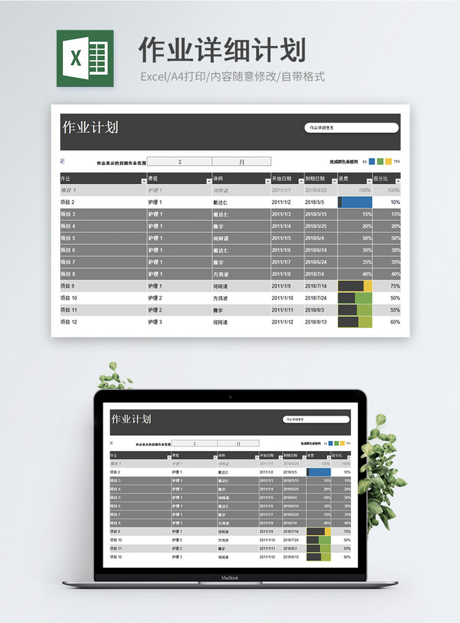 Plantilla Detallada De Excel Del Plan De Trabajo | Descarga plantillas de  Excel XLSL gratis - Lovepik