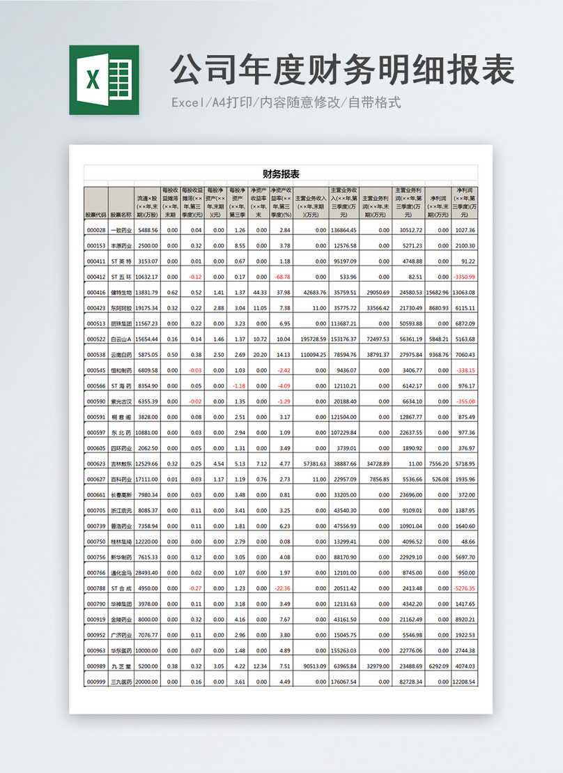 Annual Financial Report Excel Template from img.lovepik.com
