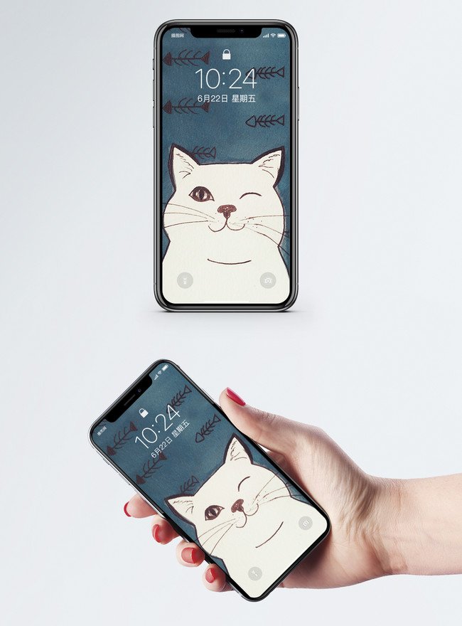 Cute Cat Cell Phone Wallpaper Backgrounds Images Free 400239662 Lovepik Com - Wallpaper Mobile Phone Cat