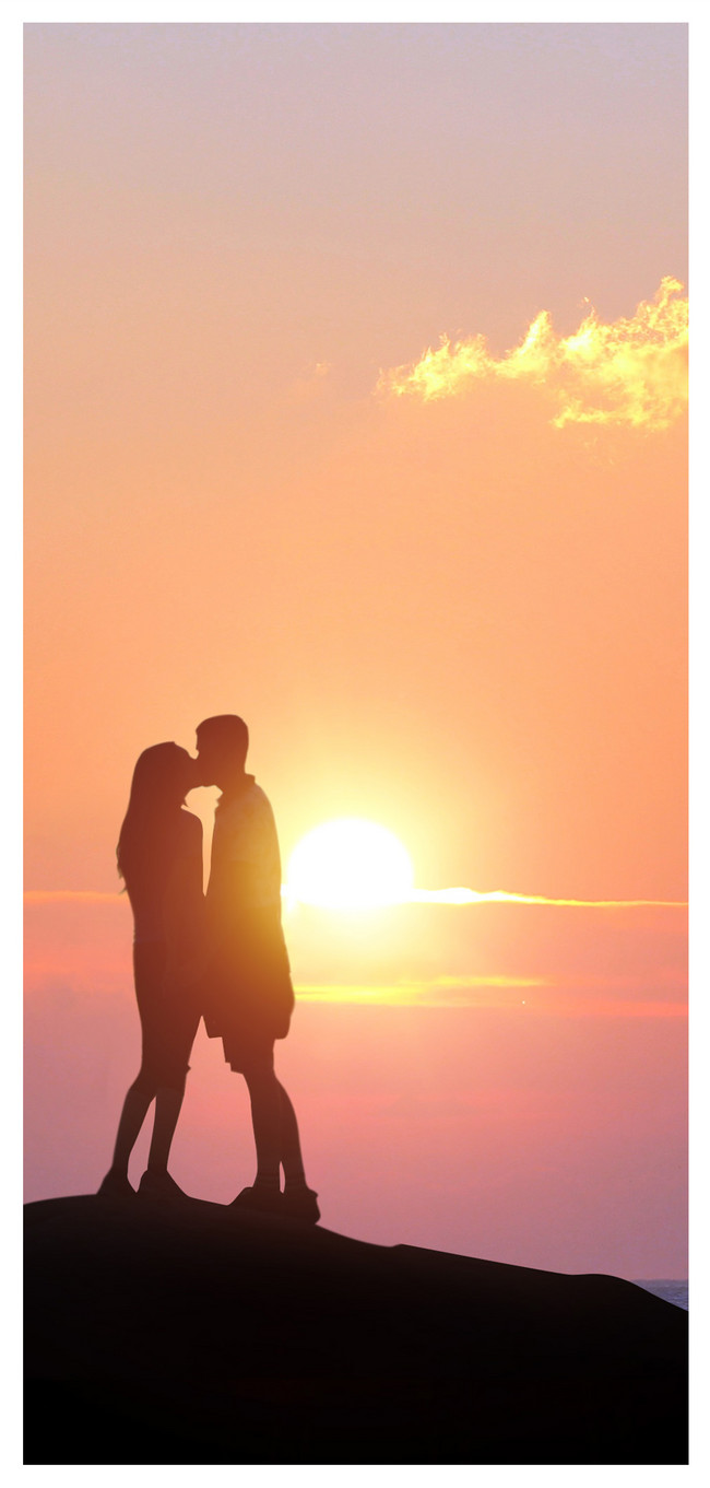 日没のカップルシルエット携帯電話の壁紙イメージ 背景 Id Prf画像フォーマットjpg Jp Lovepik Com