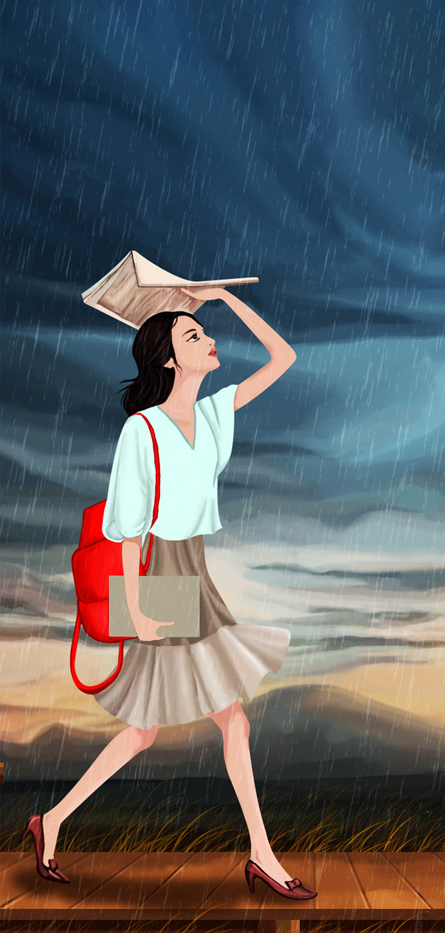 雨を隠して女の子の携帯電話壁紙イメージ 背景 Id Prf画像フォーマットjpg Jp Lovepik Com