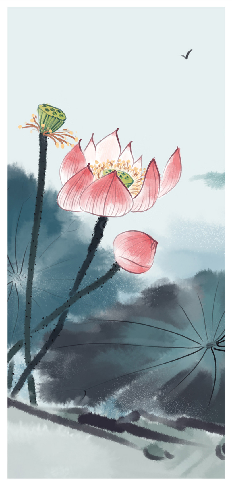 中国風の蓮の花の携帯壁紙イメージ 背景 Id 400385596 Prf画像