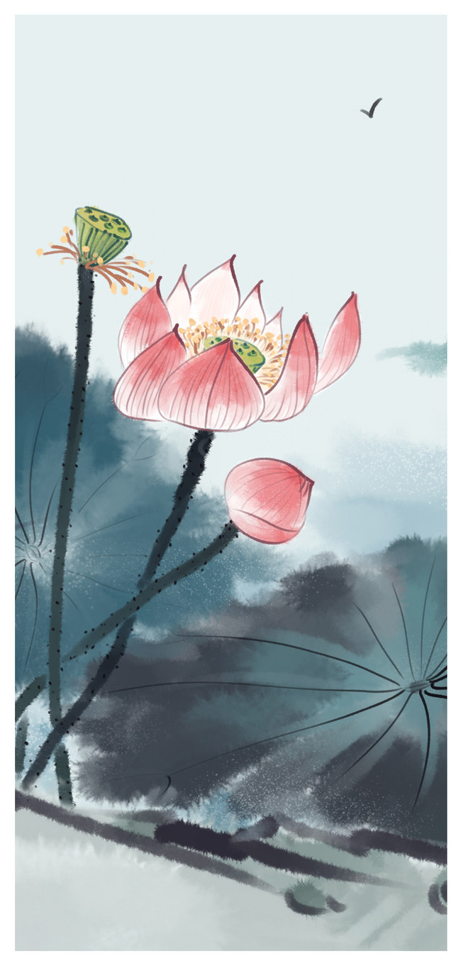 中国風の蓮の花の携帯壁紙イメージ 背景 Id Prf画像フォーマットjpg Jp Lovepik Com