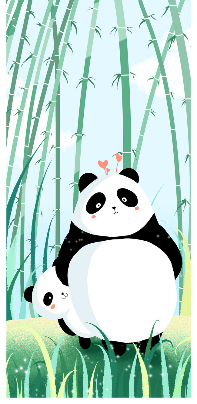 Lucu Panda Ayah Dan Anak Wallpaper Ponsel Gambar Unduh Gratis
