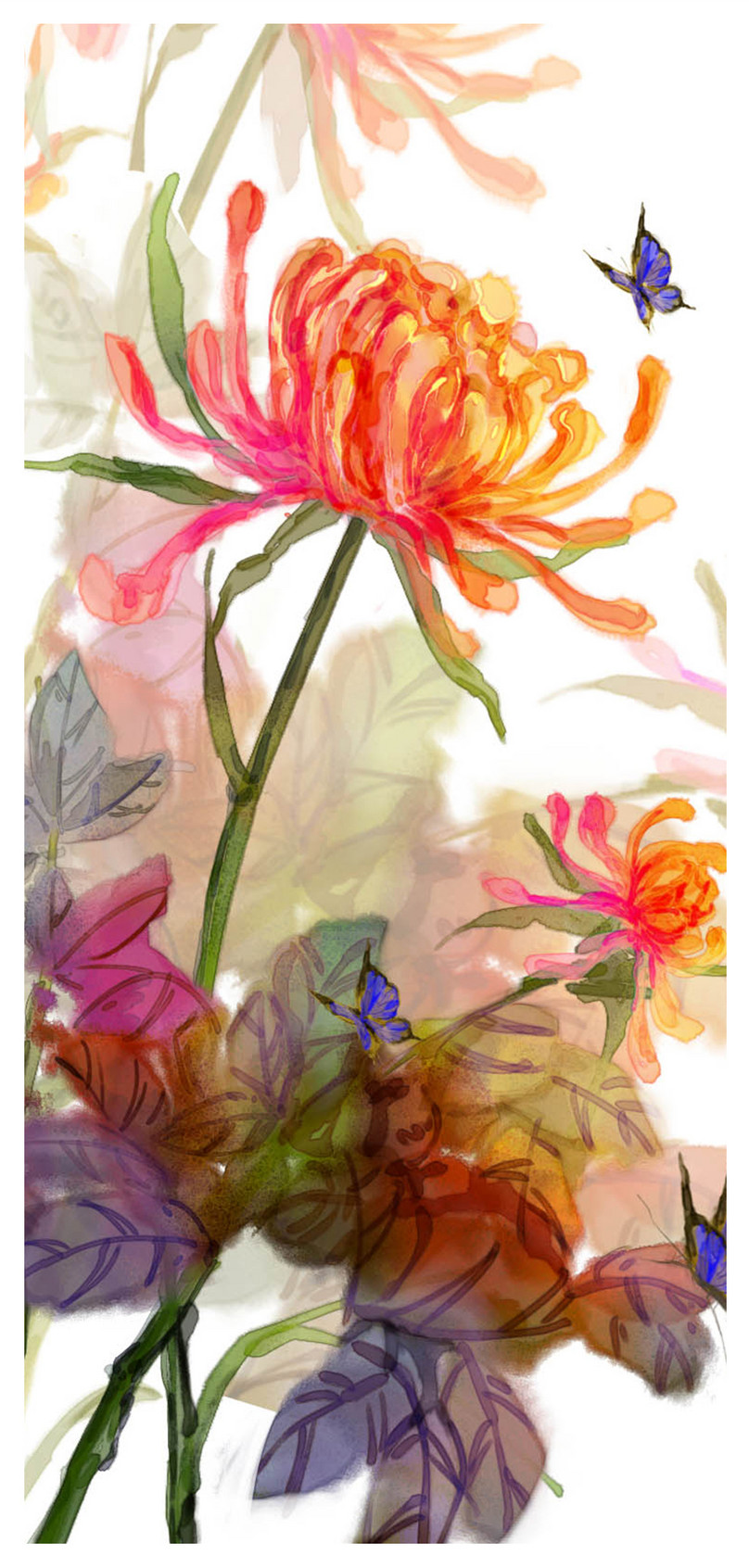 インクの花の携帯電話の壁紙イメージ 背景 Id 400669254 Prf画像