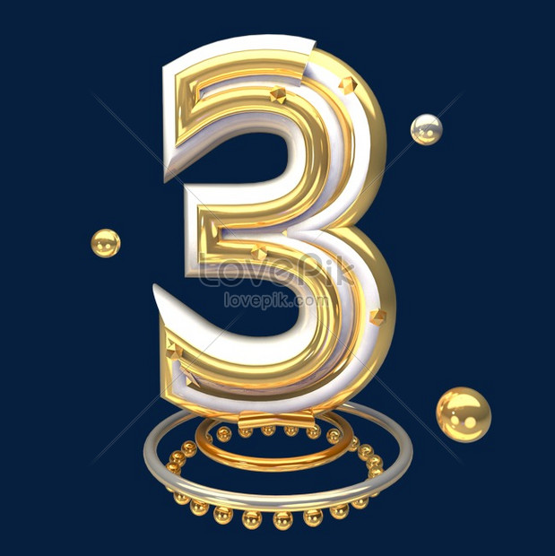 Golden countdown number 3 is commercially available graphics image ...