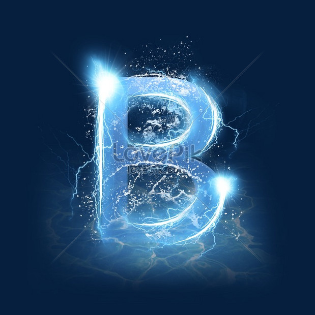 Blue crystal electric water letter b graphics image_picture free download  