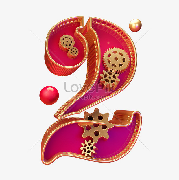 Realistic 3d Number 2 Isolated On Transparent Background, Dazzling, Number 2,  Wordart PNG and Vector with Transparent Background for Free Download