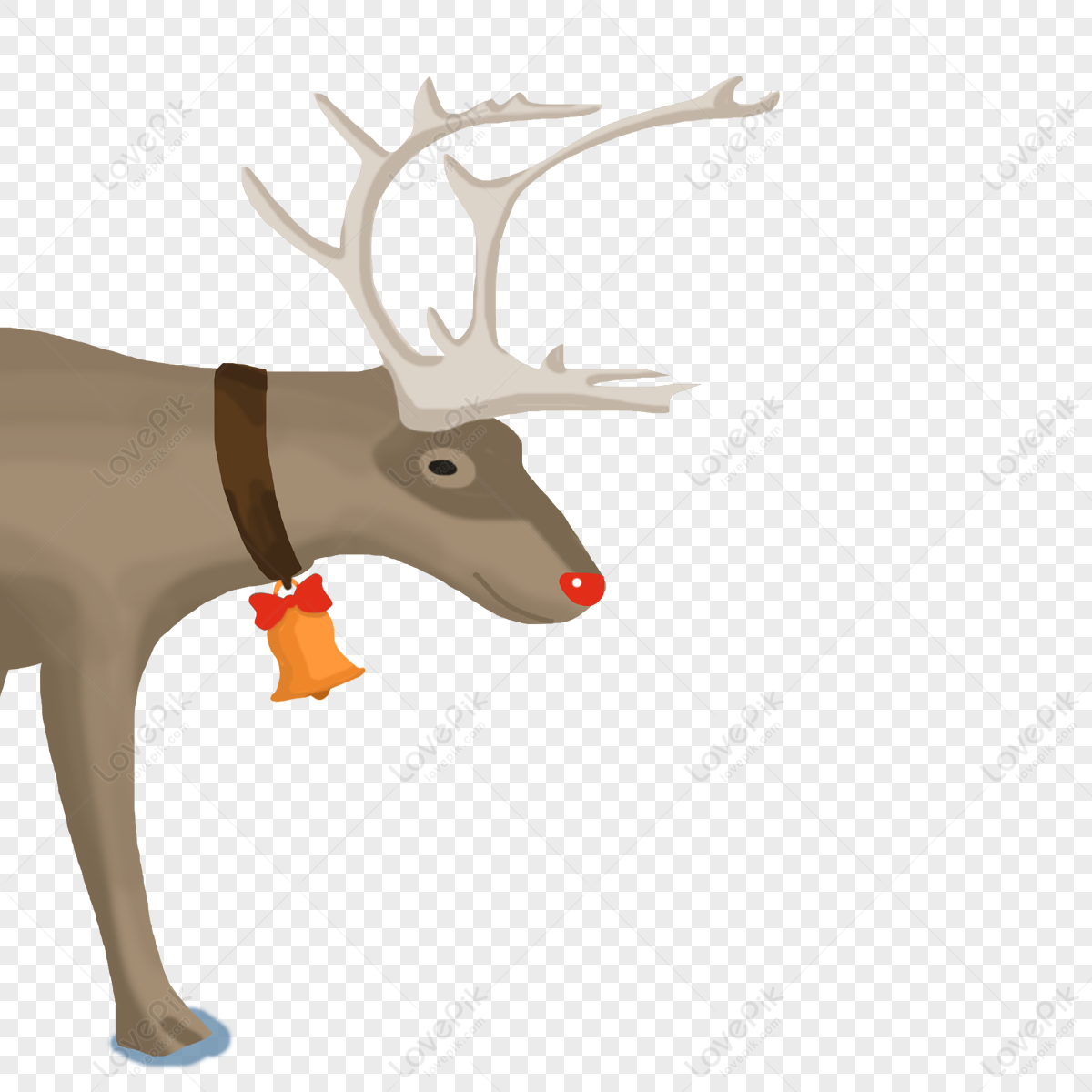 Christmas brushes 1, deer sketch on side view, png | PNGEgg