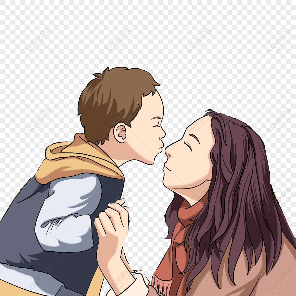 Kissing Mother And Son PNG Transparent And Clipart Image For Free Download  - Lovepik | 400174706