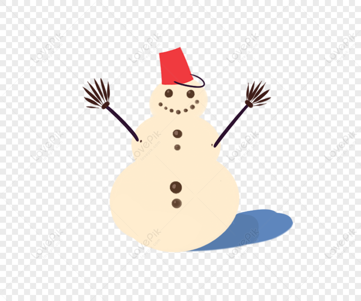 Lovely Snowman, Cartoon Red, Cartoon Snowman, Hat Snowman PNG Image And ...