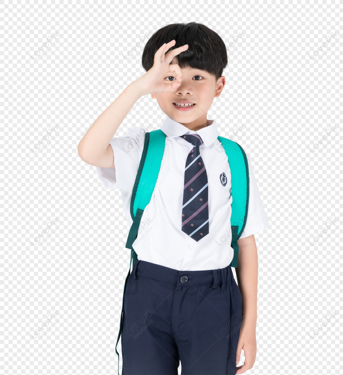 Primary School Kid-Boy School Student With Arms-Crossed Standing And Smiling