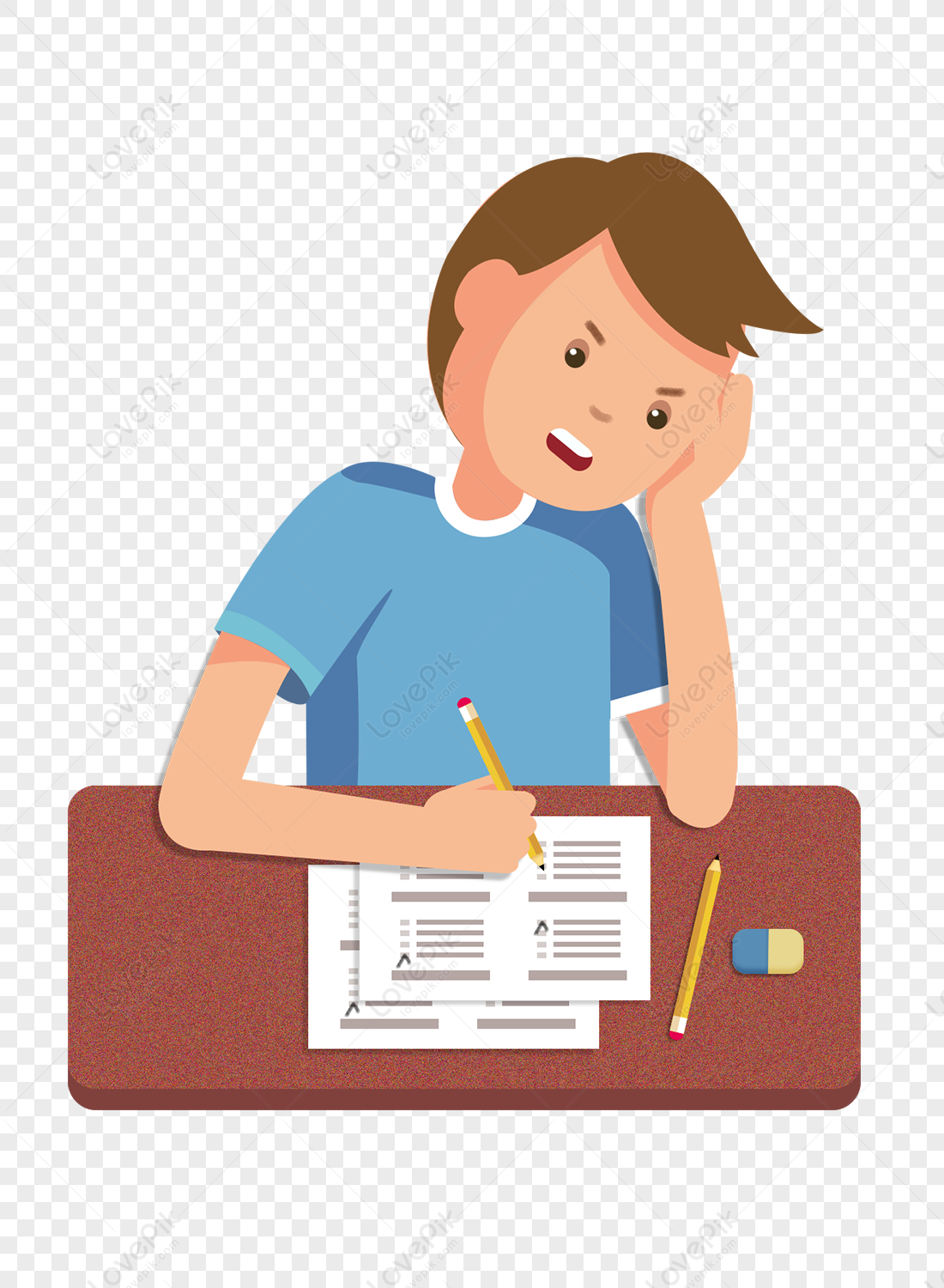 A boy who writes the homework, student, material, and homework png free download
