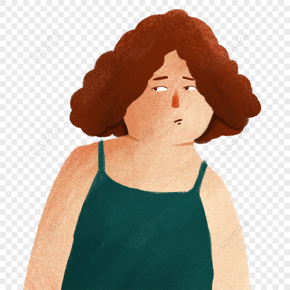 A Fat Woman With Curly Hair PNG White Transparent And Clipart Image For  Free Download - Lovepik | 400245442