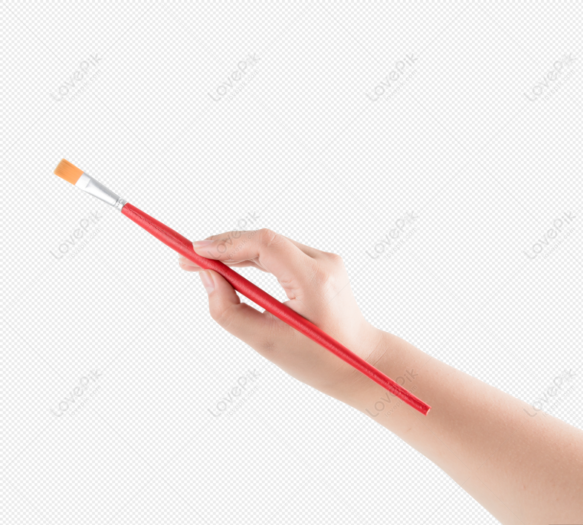 paint brush in hand PNG image transparent image download, size