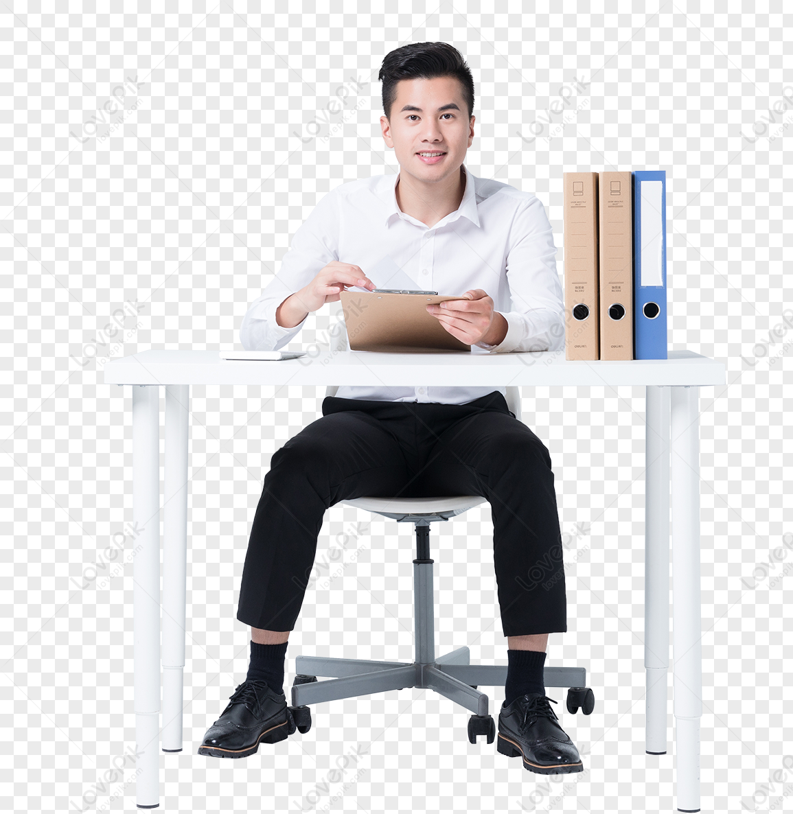 A picture of a business person sitting at a desk, people sitting, business pictures, desk png transparent background