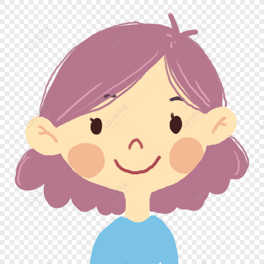 Desenho Avatar De Menina Doce E Fofa PNG , Pintado à Mão, Doce