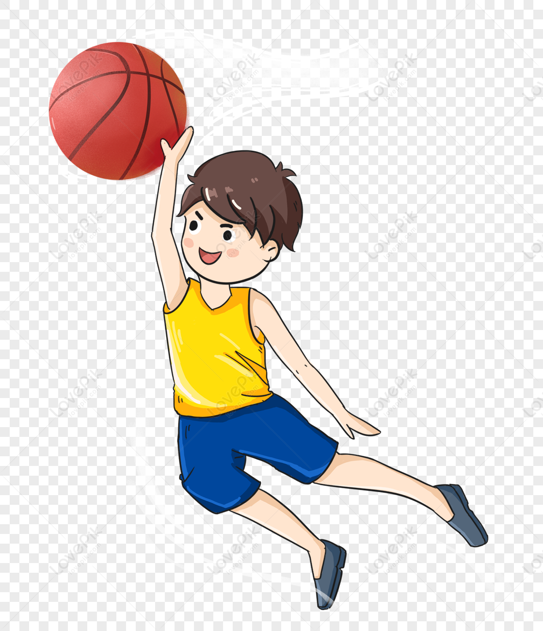 Batang Lalaki Na Naglalaro Ng Basketball Larawannumero Ng Graphics