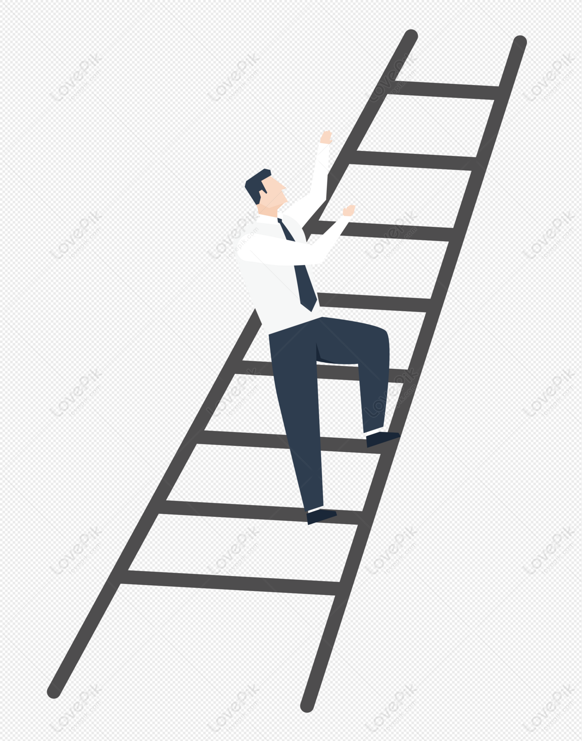 man climbing stairs clipart
