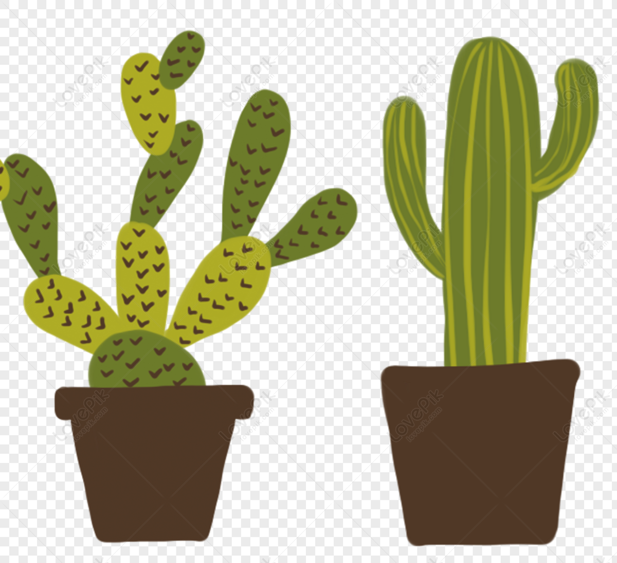 Cacto De Desenhos Animados Planta Verde Em Vaso Imagem Png PNG