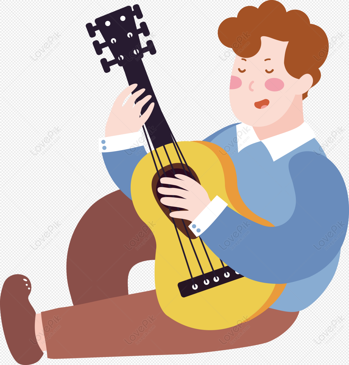 Cartoon Guitar Characters PNG Image And Clipart Image For Free Download -  Lovepik | 400215608