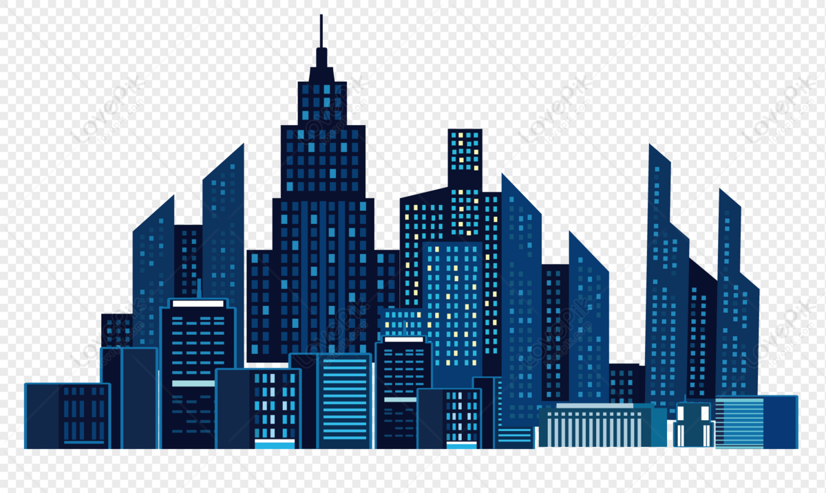 City night scene, scene, building, material png transparent background