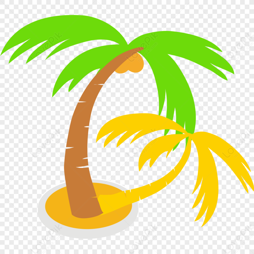 Coconut Tree By The Sea, Dark Tree, Isometric Tree, Palm Tree PNG ...