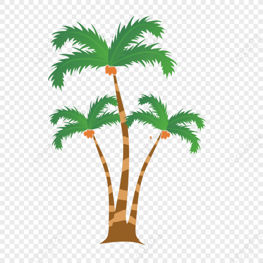 Coconut Tree Material, Art Tree, Light Tree, Dark Tree Free PNG And ...