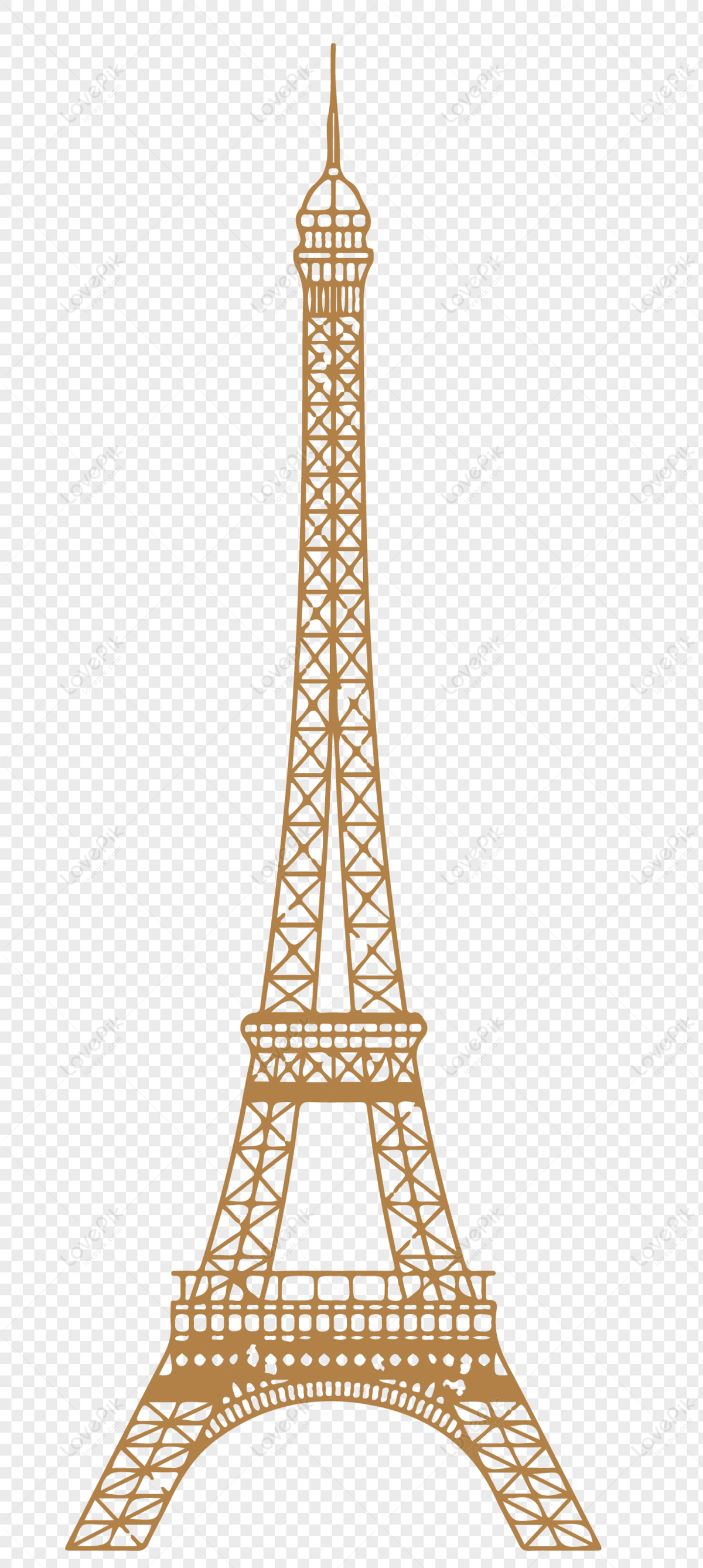 Eiffel Tower lines, material, hand painting, eiffel tower png free download