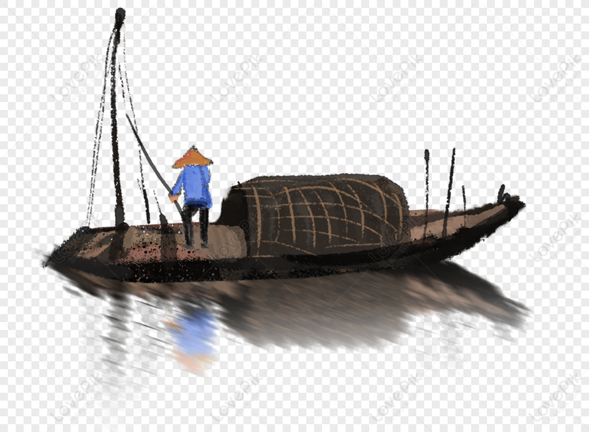 Fishing boat, fish, fishing boat, fish ship png image