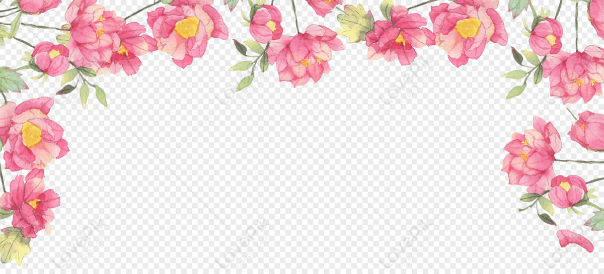 Floral border background, floral border, material, floral background png image