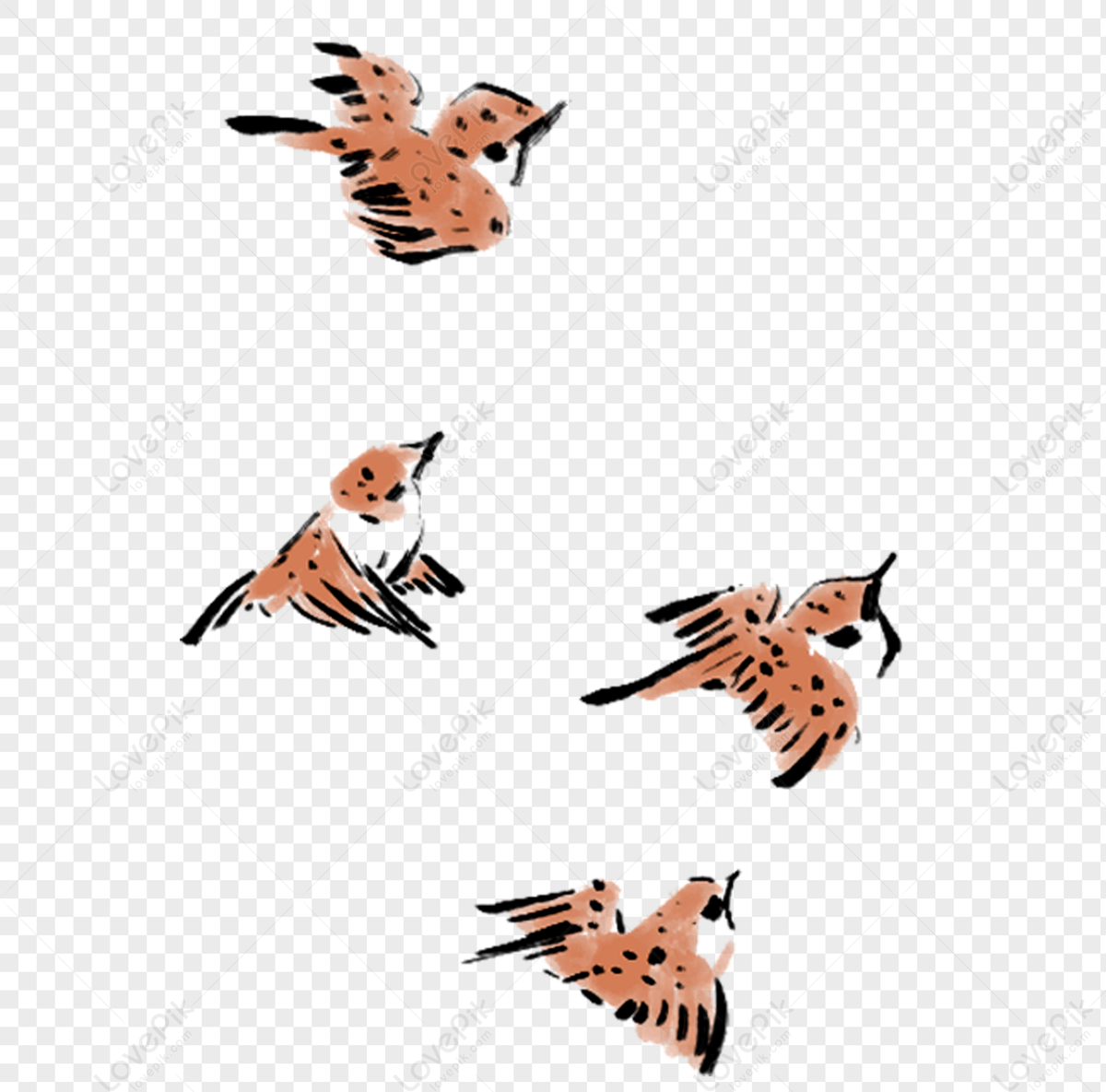 Flying Sparrow PNG Transparent Background And Clipart Image For Free