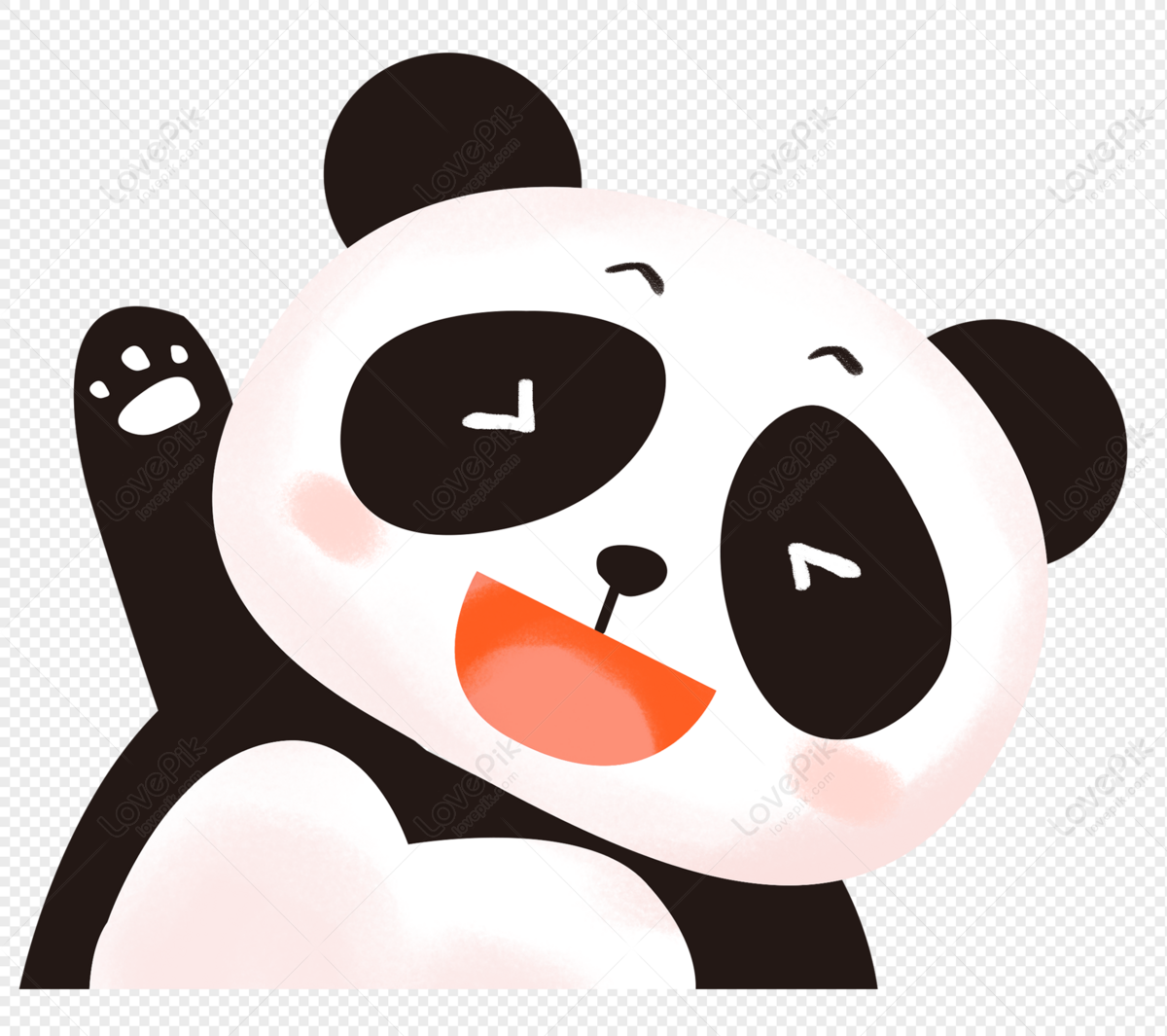 With cute cartoon panda for the girl Royalty Free Vector