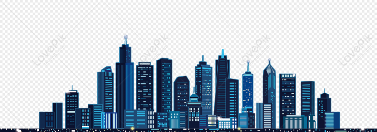 Night view city, city night view, building, material png free download